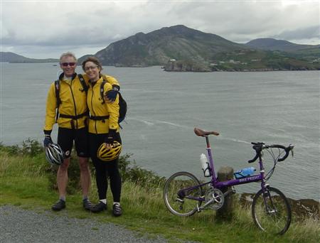 Laura and I at Lough Swilley in Ireland.  The bike is one of our Bike Fridays