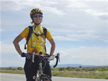 Pretty girl in a cycling helmet